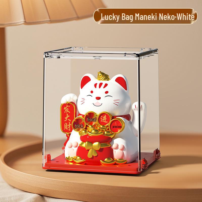 

Машущий лапкой сувенир «Счастливый кот» на солнечной батарее - Креативный новогодний подарок для офиса или автомобиля