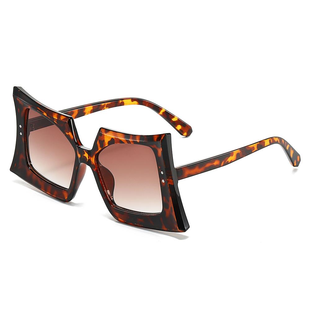 Wine Glass Sunglasses, Personalized Square Large-Frame Hip-Hop Beat Sunglasses For Women