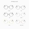 Vintage Round Lightweight Metal Frame Students Glasses Flat Lens for Students
