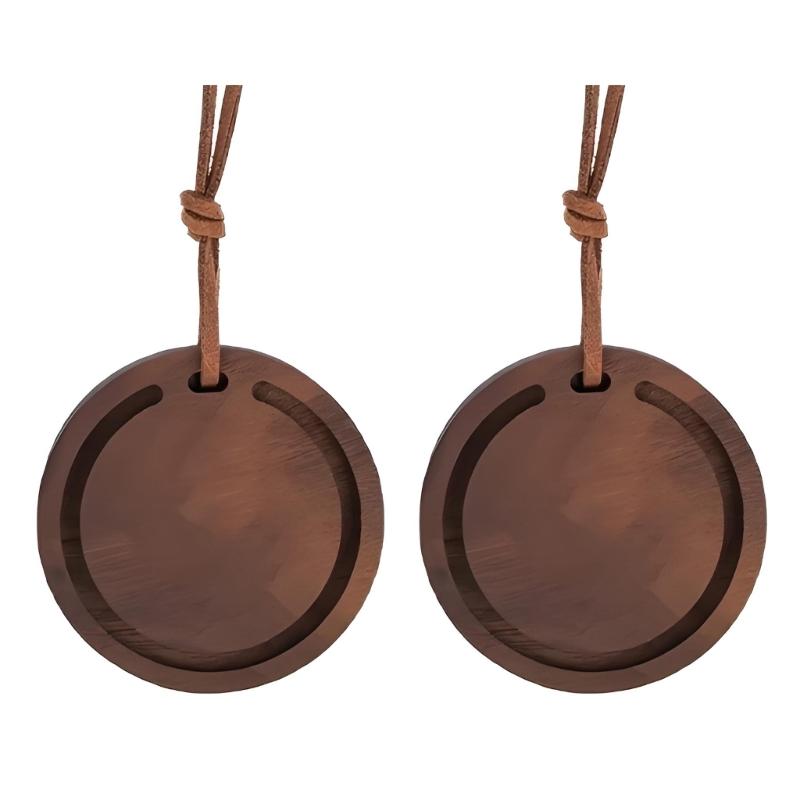 Set Of 2 Improved Wood Car Scent Disks With Simple Attachment Design And variable Scent Feature