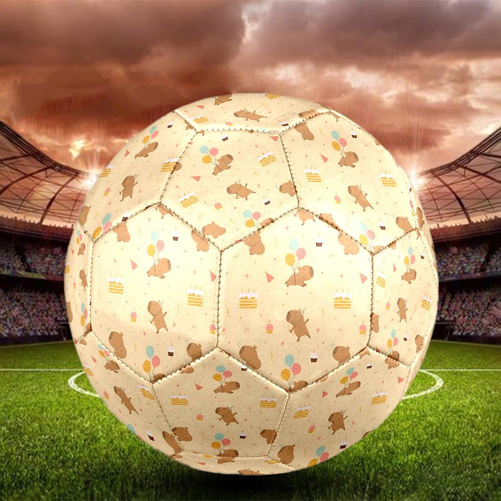 1PC Happy Hippo Celebration Soccer Ball Size 5 Football Machine Sewn Indoor/Outdoor Universal Football Gift W133