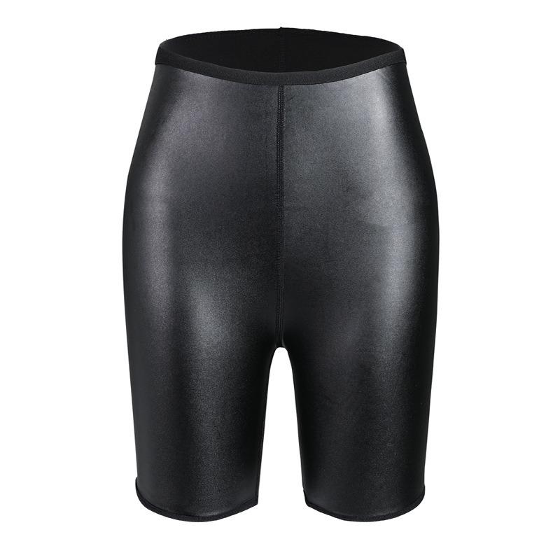 Nahtlose Damen-Shapewear-Hose mit dreiviertellangem Bein, formend für Hüfte und Taille, aus Leder