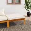 Day and Night - Day and Night Footstool with Cream White Cushion Solid Acacia Wood