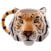 Taza de Cerámica 3D con Cabeza de Animal - Tigre, Lobo, León, Bulldog, Pug