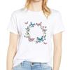 Womens Stylish Tee Lady T-Shirt White Tshirt Round Neck Casual Clothes Short Sleeves Simple Basic T-Shirt Cute Fashion Tops