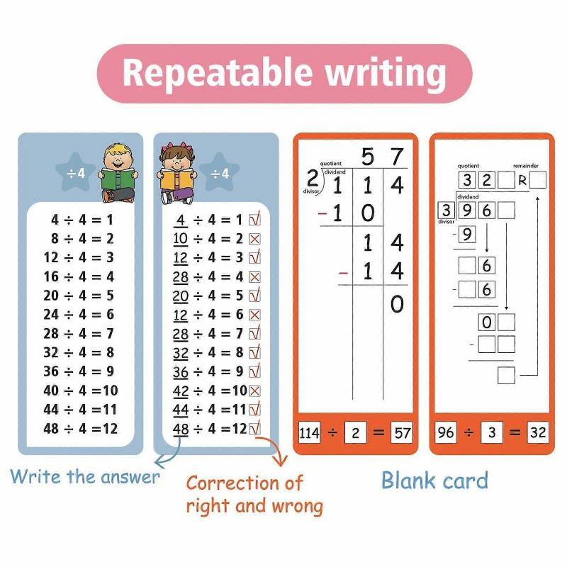 Math Games Cards For Kids Math Multiplication Division Flash Cards Multiplication Flashcards Division Learning Toys For Toddlers 1ml Toy Playsets