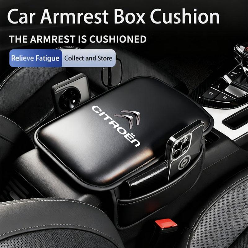 Car Interior Armrest Box Pad Leather Center Console Cushion For Citroen C5X e-C4 X e-C3 C4 C3 C5 Berlingo C-Elysee C-Crosser C1
