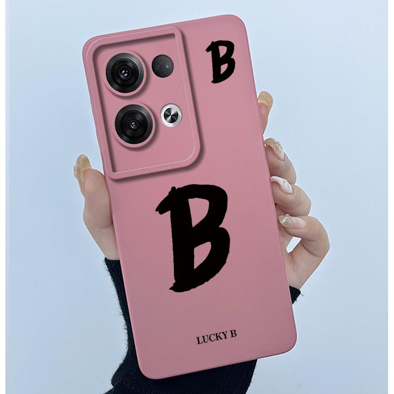 For OPPO Reno 8 Pro 5G Reno8 Reno8 Pro Plus Shockproof Phone Case Lucky Initial Letter Casing Silicone Soft Matte Back Cover