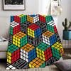 Cute Cartoon Style Rubiks Cube Throw Lightweight G Flannel Blanket Soft Skinfriendly for Summer Cooling