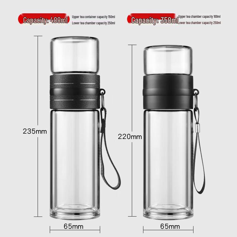 QianXing Double-Layer Tea Infuser Glass Cup