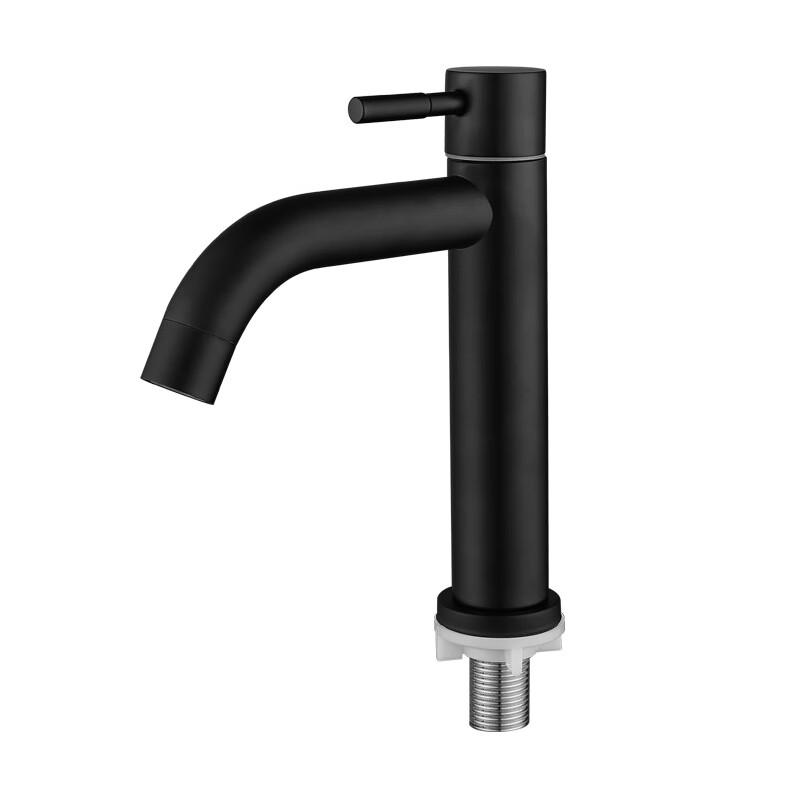 TLXT Black Stainless Steel Hot & Cold Basin Faucet