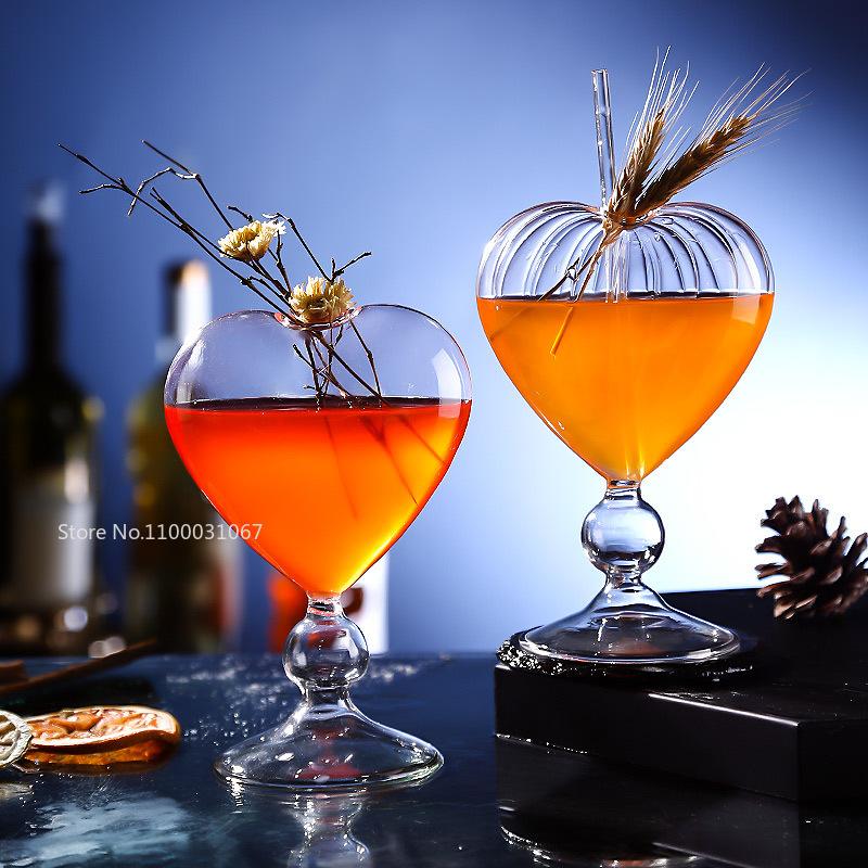 6PC/lot Heart Shaped Wine Glass Novelty Cocktail Drinking Glasses Bar Drinkware Unique I Love You Valentines Day Gifts for Her