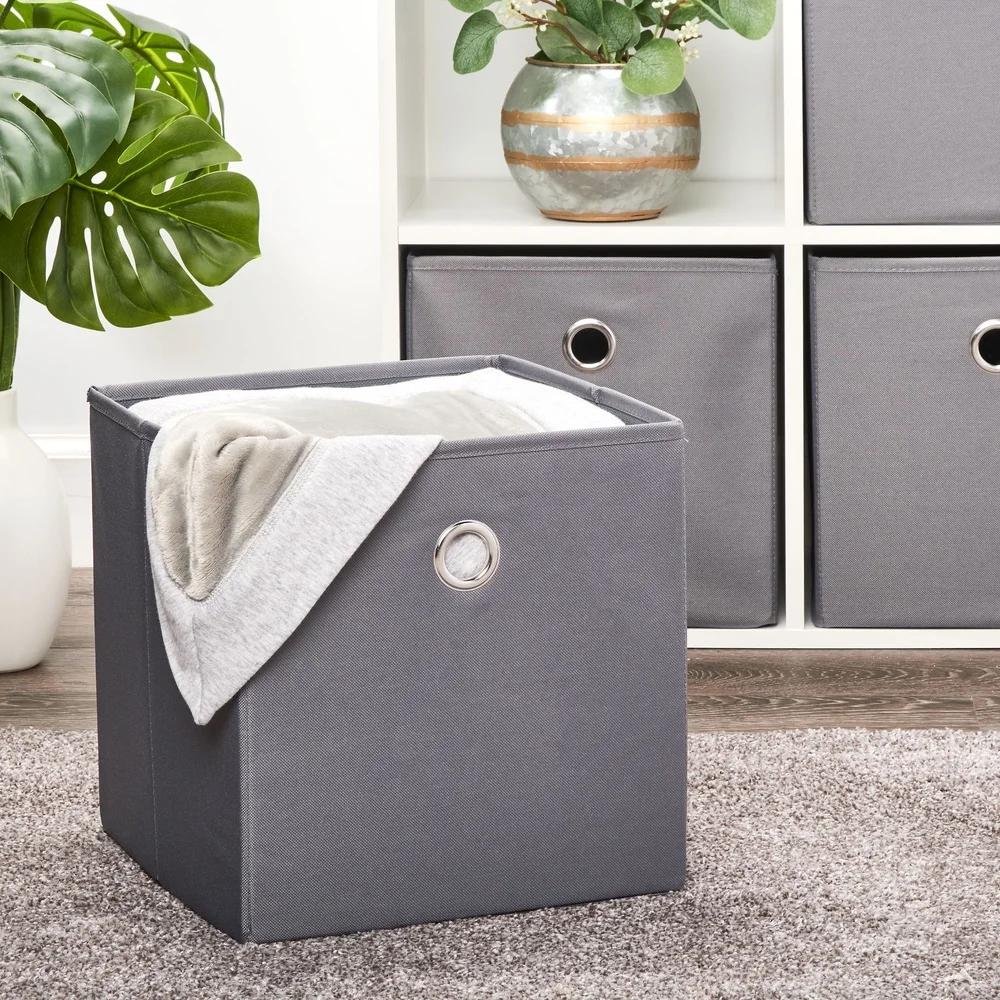 Collapsible Fabric Storage Bins 10.5in Cube Organizer 4 Pack Storage Solutions Clothes Toys Books with Carry Handles