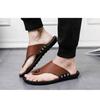 Men's Leather Thong Sandals with Rivet Details Comfort Casual Flip Flops