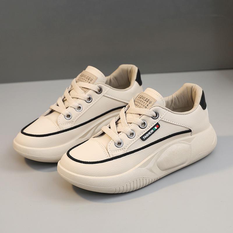 [Customized] F5858 new simple casual women's shoes spring and autumn Korean version breathable board shoes heightened thick sole versatile