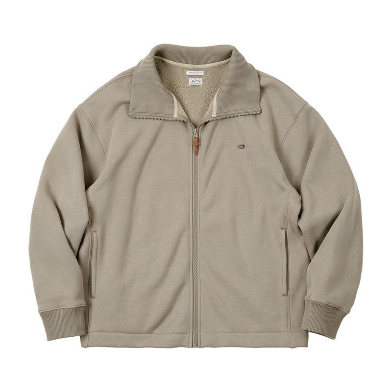 

Madden Workwear Men s High Neck Fleece Hoodie Jacket - Casual Sporty Outerwear for Spring L серый/хаки