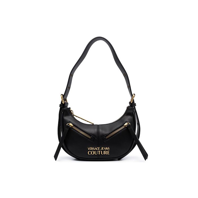 Versace Jeans Couture Gold Logo Zipper Adjustable Shoulder Strap Tote Bag Women handbags Black 75VA4BG3ZS413899 Basic Set BagDust Bag 25090₽