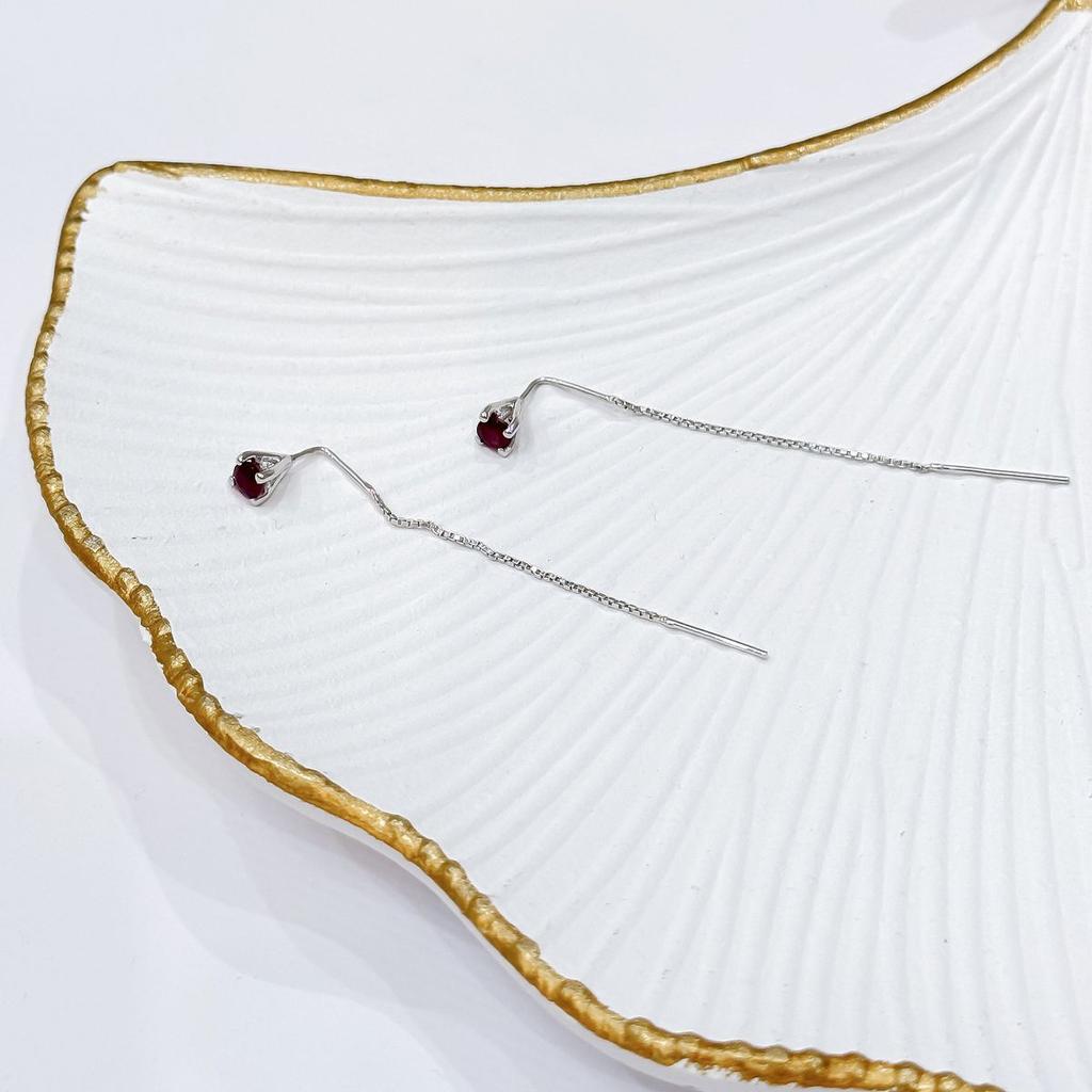 Orecchini in argento con rubino naturale 0,843 ct (2167501)