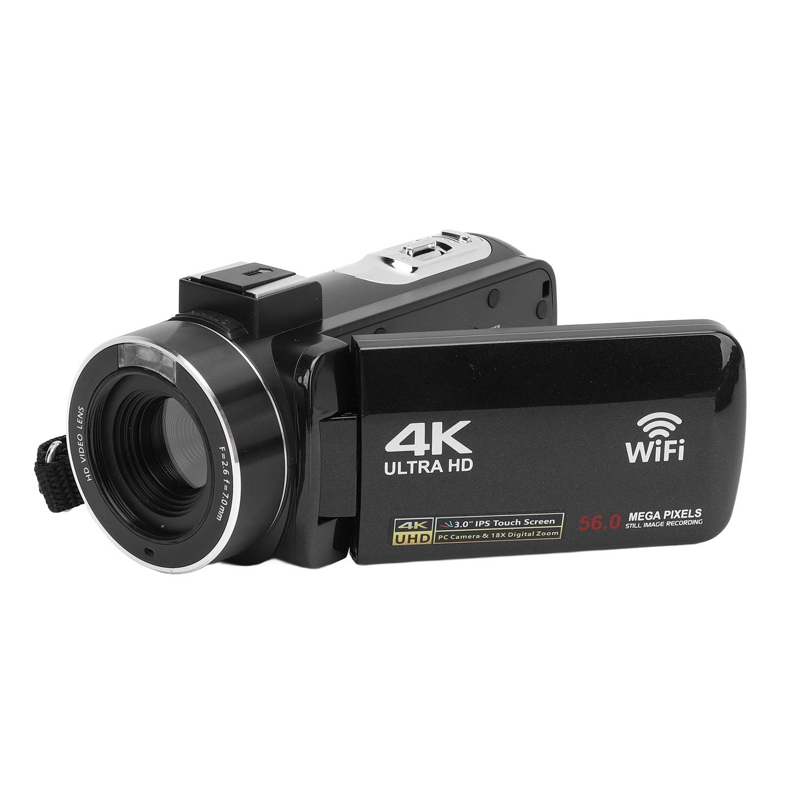 

Відеокамера 4K 56MP HD 18X цифровий зум 3-дюймовий поворотний сенсорний екран бездротовий цифровий