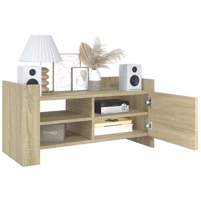 VidaXL Meuble TV chêne sonoma 80x35x40 cm bois d'ingénierie, support TV, buffet TV, meuble multimédia, banc TV, armoire 848369
