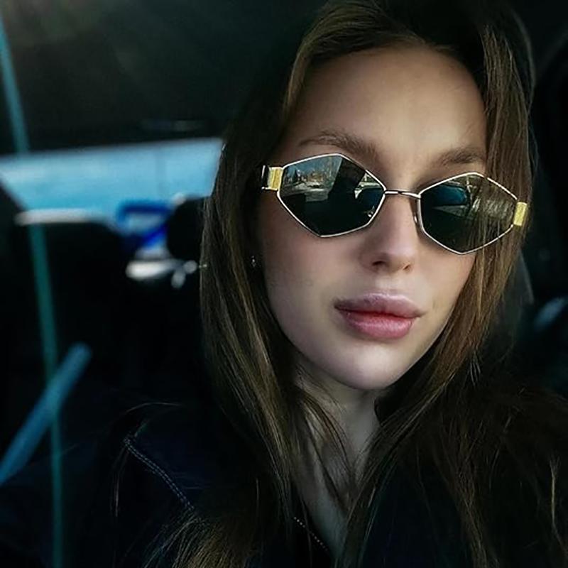 Small Metal Frame Polygonal Women's Sunglasses Fashion Punk Rhombus Sun Glasses for Men Eyewear Trendy