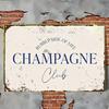 Vintage Champagne Clubs Metal Wall Sign - Bubbly Side of Life 2D Plaque, Cursive Lettering for Easter Home Decor