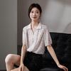 SOFSIL 2026 Summer Women's Printed Silk V-Neck Blouse