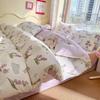 3/4pcs/set 100% Cotton Floral Pattern Duvet Cover Set with Pillowcase Sheet Home Twin Single Queen Size Boys Girls Bedding Sets