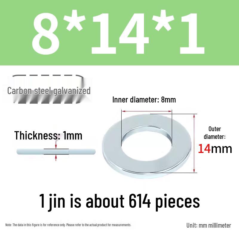 Oversized Thickened Galvanized Iron Flat Washer M2M3456810-M6