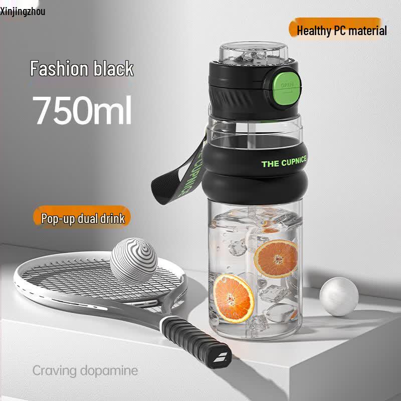 XinJingZhou Portable Sports Water Bottle with Straw One Size