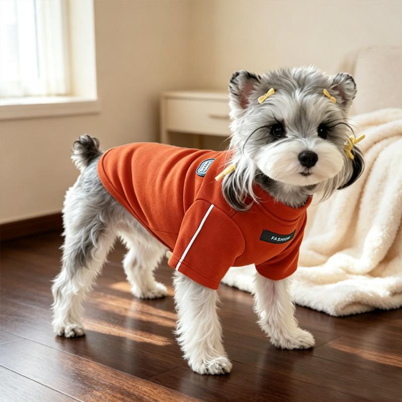 Solid Color Pet Top Cat Dog Winter Warm Basic Pullover Puppy Kitten Clothes Simple Cute Outfit