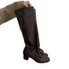 Retro strap niche design pants boots thick heel thick-soled boots women's knee pointed high knight boots