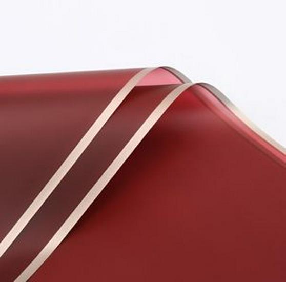 

5-дротова водонепроникна желейна плівка, золотий край, квітковий папір Fog Bread, обгортка для букетів квітів (20 аркушів) Red Pear 58*58CM (20 sheets); 56*56CM