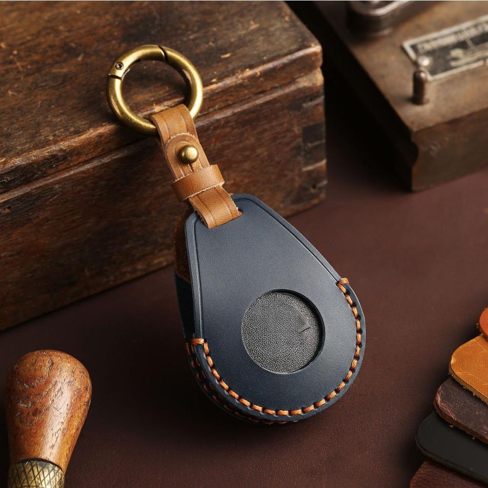 

Handmade Vintage Leather Key Cover for Harley X48 Motorcycle with Smart Start Function синій