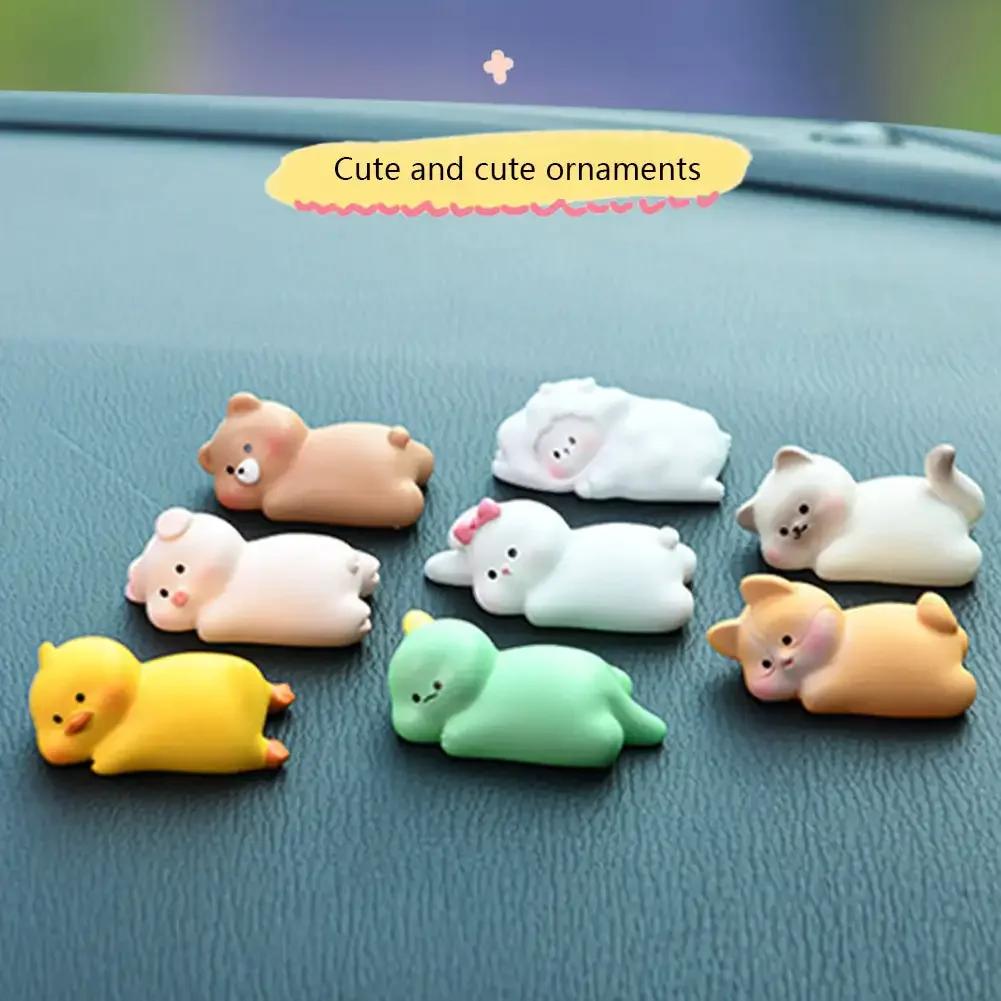 Lovely Sleeping Animals Car Ornaments Auto Dashboard Center Console Bear Pig Rabbit Duck Decoration Auto Interior Accessories