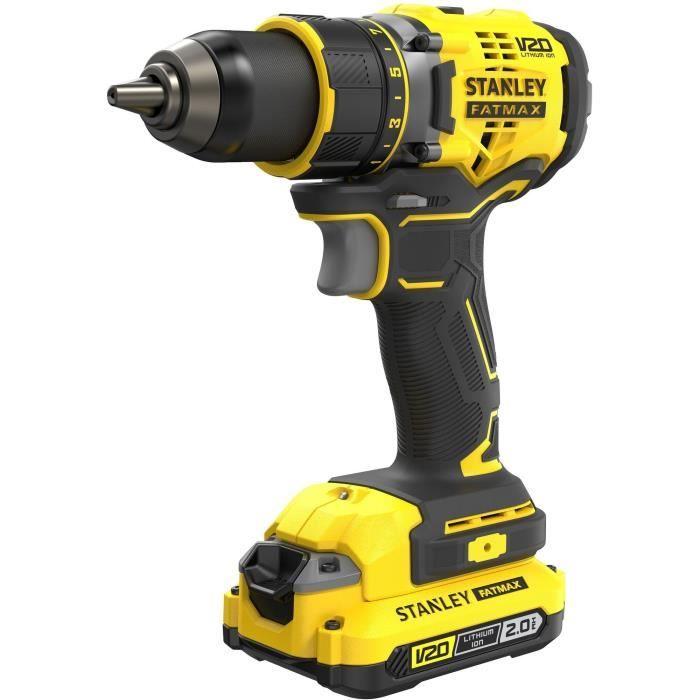Perceuse visseuse sans fil - 18V - STANLEY FATMAX V20 - SFMCD720D2K-QW - Brushless - 80Nm - 2 batteries 2 Ah + chargeur 2 A