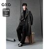 GXG Men's Linen Wool Blend Double-Breasted Chesterfield Coat