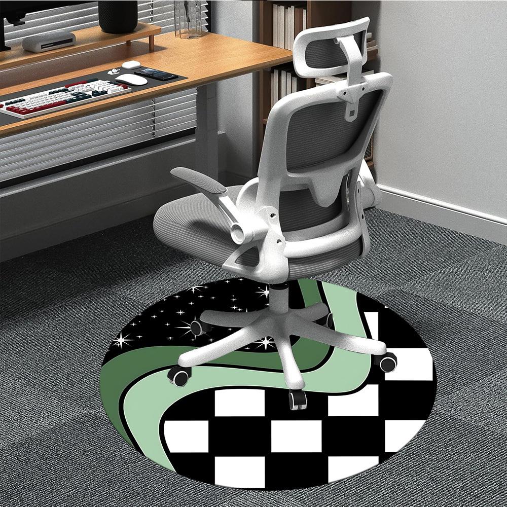 1pc Galaxy Waves Office Round Area Rug,  Mat Suitable For Office, Under Office Chairs Bedroom Living Room Home Decor, Room Deco