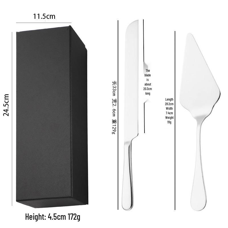 Lotus Pattern Stainless Steel Cake Knife & Spatula Set - 2-Piece for Birthday Cakes & Pizza in Gift Box