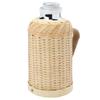 1pcs Bamboo Woven Cover Glass Kettle Retro Thermal Bottle Heat Preserving Water Dispenser For Home Office Use Hand-Made