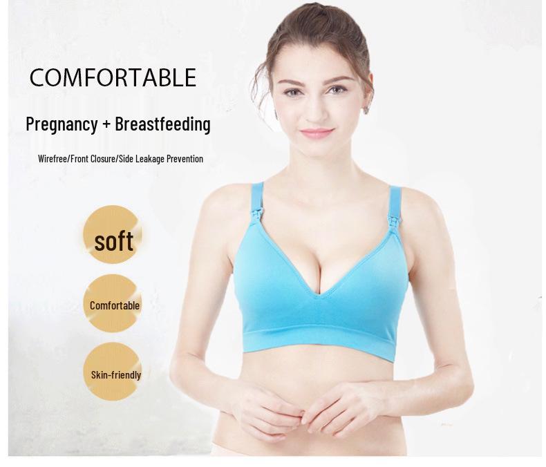 Seamless Front-Open Maternity Nursing Bra - Wire-Free, Shaping & Gathering Design