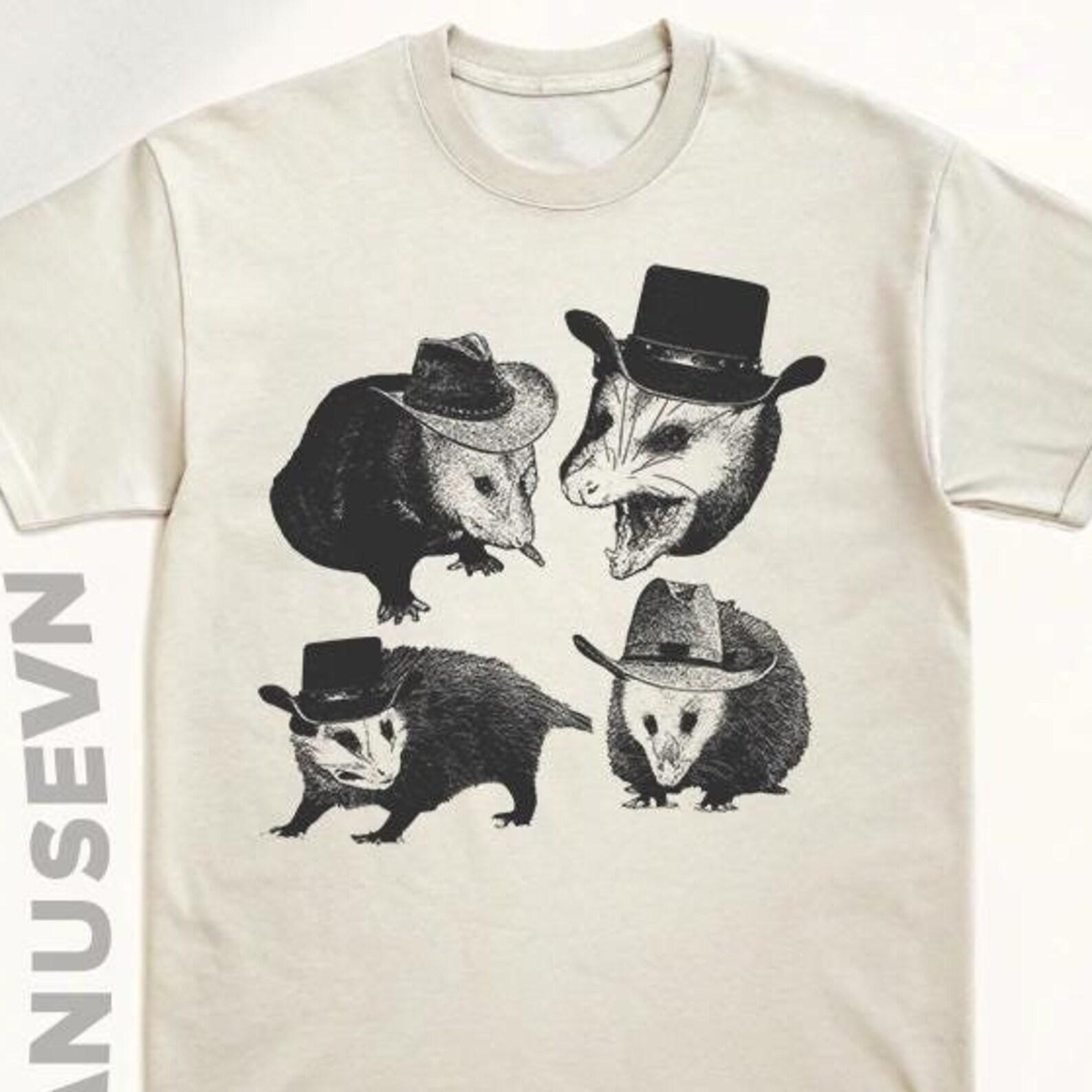 Cowboy Possum Vintage Style Shirt, opossum Shirt, Meme T Shirt, Vintage Cartoon T Shirt, Aesthetic Tee, Unisex Vintage 90s T-Shirt L