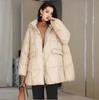 Giacca Invernale da Donna in Piumino d'Anatra Bianca con Cappuccio Calda Oversize Piumino Cappotto Femminile Casual Largo Parka Tasca Capispalla