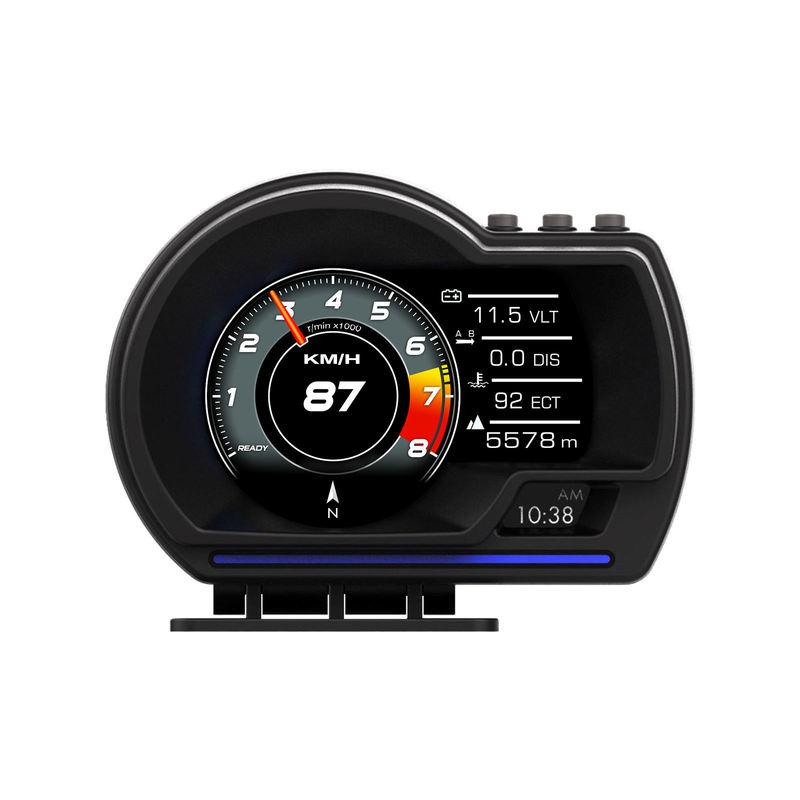 OBD2 Car Head Up Display HUD Smart Car Water & Oil Temp Turbo RPM Gauge Digital Odometer Security Alarm Auto Meter