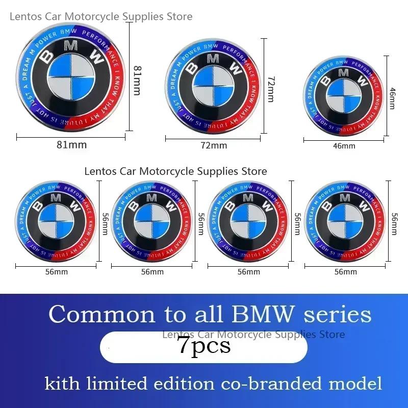 För BMW 50-årsjubileum Kith Limited Edition Bilmärke 3-serie 5-serie X1 X2 X3 X4 X5 Fram och Bak Modifierad Bakre Logotyp Dekoration