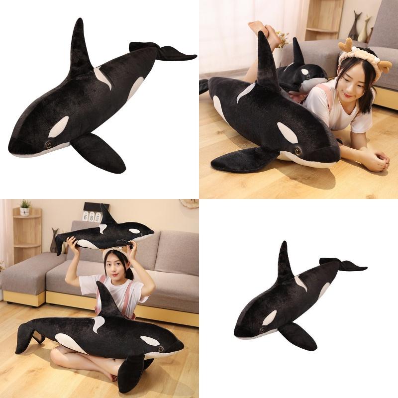 Realistic Killer Whale Plush Toy Soft And Cuddly Ocean Sea Life Stuffed Animal Pillow Doll