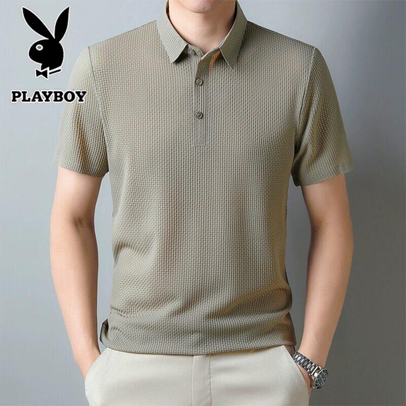 PLAYBOY Men s Seamless Business Casual Lapel Polo Shirt XL