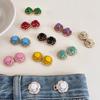 Metal Adjustable Waist Clip Camellia Retractable Button DIY Tighten Waist Button  Jeans