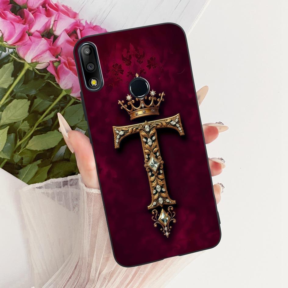 Für Asus Zenfone Max Pro M1 M2 Hülle ZB601KL ZB602KL ZB631KL ZB633KL X00TD X00TDB X01BDA X01BD Abdeckung Luxus Buchstabe Weiche TPU Schale
