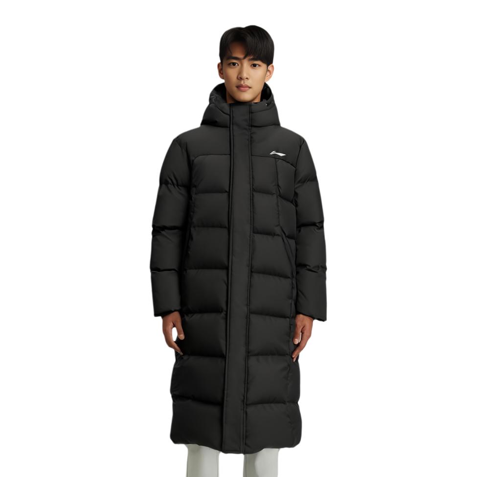Li Ning Down Jackets Men's Hooded Moderate Quilted Down Jacket AYMT199-1